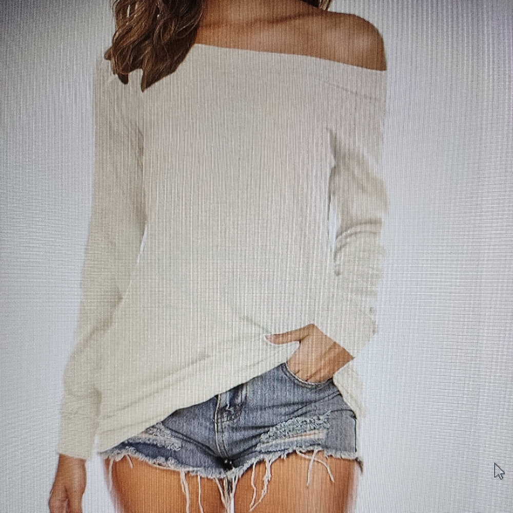 Casual cute off the shoulder long sleeve blouse